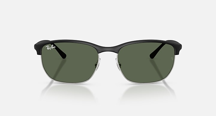 Ray-Ban RB4469 LITEFORCE Sand Black with Dark Green Solid Color lenses - Front