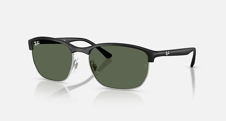Ray-Ban RB4469 LITEFORCE Sand Black with Dark Green Solid Color lenses - Quarter