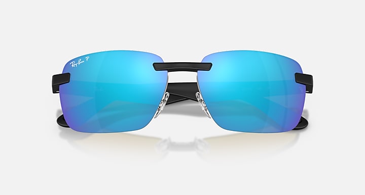 Ray-Ban RB4470 POLARIZED+ LENSES Sand Black with Polarized Green Polarized+ lenses - Closed Front