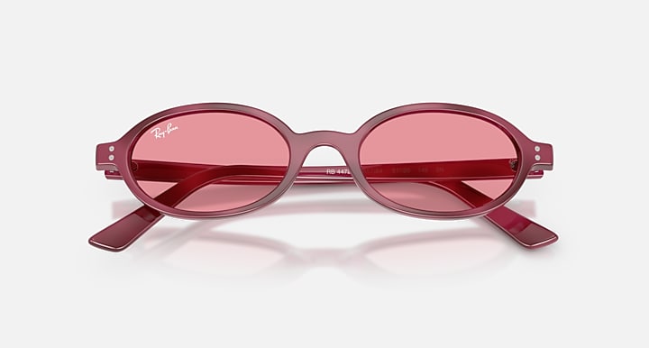 Ray-Ban KHAL BIO-BASED ONLINE ONLY LIMITED Violet Havana with Pink Solid Color lenses - Closed Front
