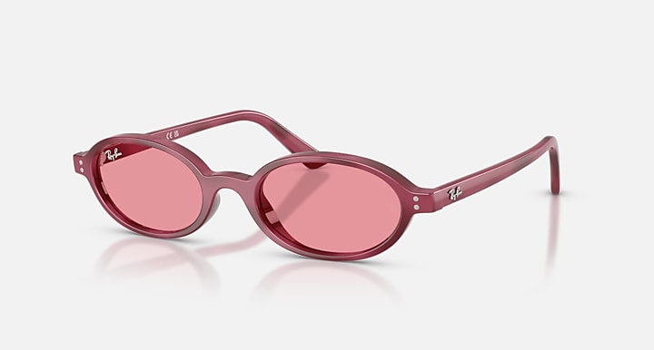 Ray-Ban KHAL BIO-BASED ONLINE ONLY LIMITED Violet Havana with Pink Solid Color lenses - Quarter