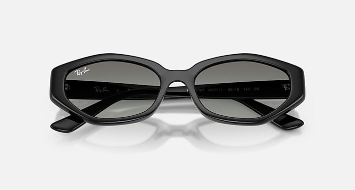 Ray-Ban RB4473D Black with Gradient Grey Gradient lenses - Closed Front