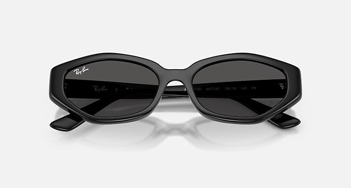 Ray-Ban RB4473D Black with Dark Grey Solid Color lenses - Closed Front