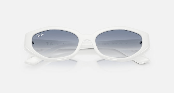Ray-Ban RB4473D White with Clear Gradient Light Blue Gradient lenses - Closed Front