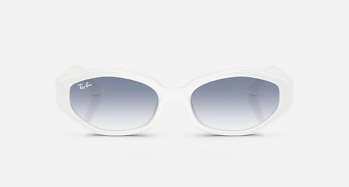 Ray-Ban RB4473D White with Clear Gradient Light Blue Gradient lenses - Front
