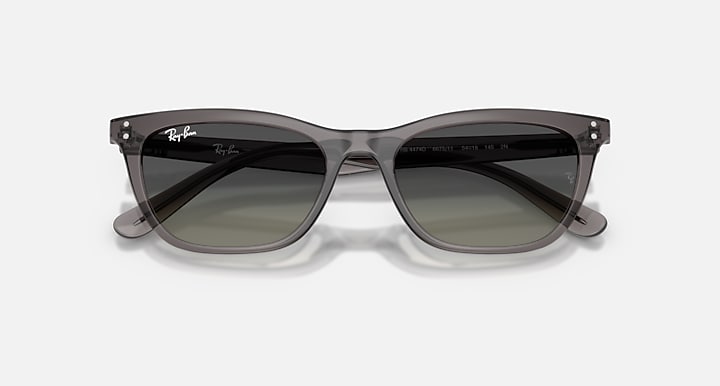 Ray-Ban RB4474D Transparent Dark Grey with Gradient Grey Gradient lenses - Closed Front