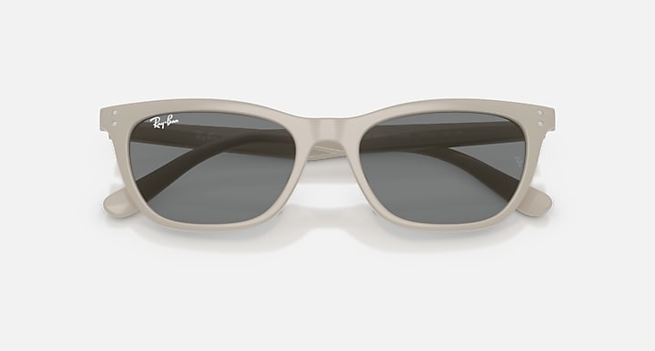 Ray-Ban RB4474D Beige with Dark Grey Solid Color lenses - Closed Front