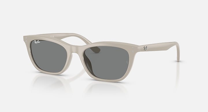 Ray-Ban RB4474D Beige with Dark Grey Solid Color lenses - Quarter