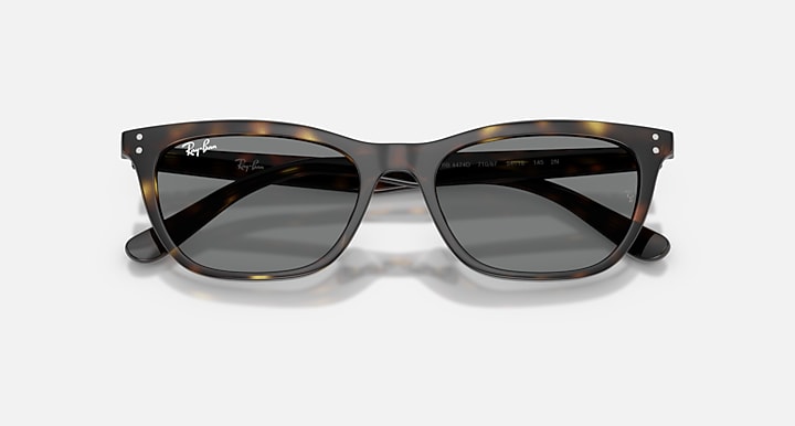 Ray-Ban RB4474D Havana with Dark Grey Solid Color lenses - Closed Front