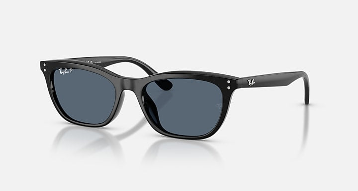 Ray-Ban RB4474D Black with Blue Polarized Solid Color lenses - Quarter