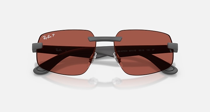 Ray-Ban RB4475 POLARIZED S LENSES Sand Grey with Polarized S Red Polarized S lenses - Closed Front