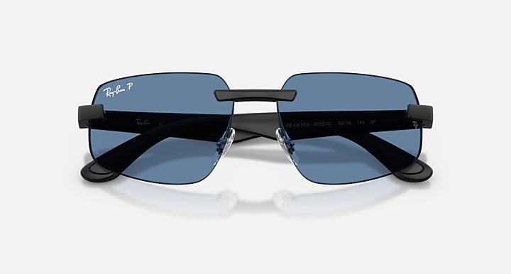 Ray-Ban RB4475 POLARIZED S LENSES Sand Black with Polarized S Blue Polarized S lenses - Closed Front