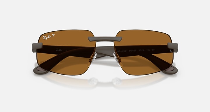 Ray-Ban RB4475 POLARIZED S LENSES Sand Brown with Polarized S Bronze Polarized S lenses - Closed Front