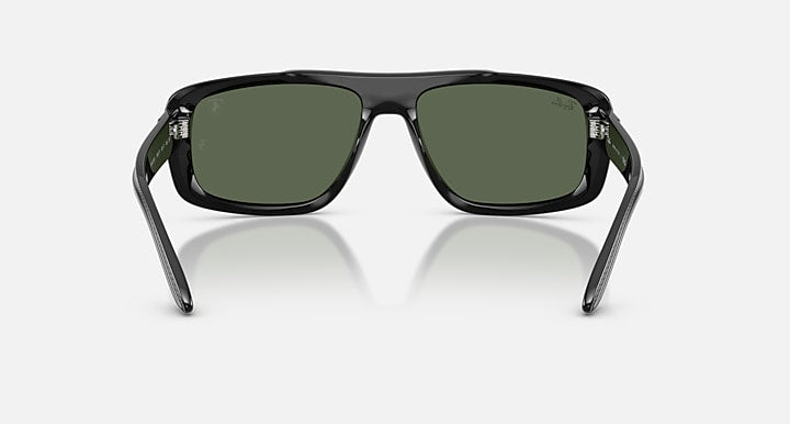 Ray-Ban RB4479M SCUDERIA FERRARI COLLECTION Black with Dark Green Solid Color lenses - Back