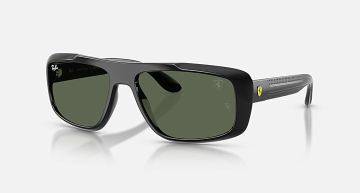 Ray-Ban RB4479M SCUDERIA FERRARI COLLECTION Black with Dark Green Solid Color lenses - Quarter