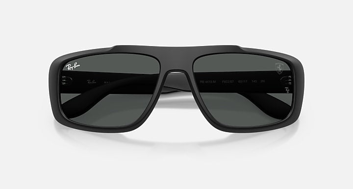 Ray-Ban RB4479M SCUDERIA FERRARI COLLECTION Matte Black with Grey Solid Color lenses - Closed Front