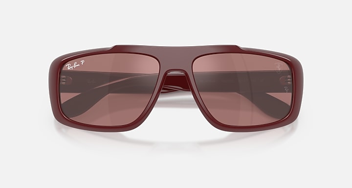 Ray-Ban RB4479M SCUDERIA FERRARI COLLECTION POLARIZED+ LENSES Dark Red with Purple Mirror Silver Polarized+ Polarized+ lenses - Closed Front