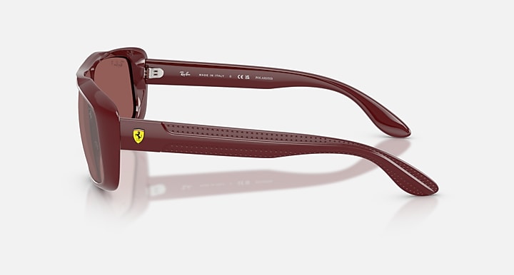 Ray-Ban RB4479M SCUDERIA FERRARI COLLECTION POLARIZED+ LENSES Dark Red with Purple Mirror Silver Polarized+ Polarized+ lenses - Lateral