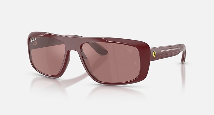 Ray-Ban RB4479M SCUDERIA FERRARI COLLECTION POLARIZED+ LENSES Dark Red with Purple Mirror Silver Polarized+ Polarized+ lenses - Quarter