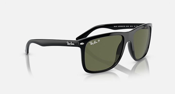 Ray-Ban BOYFRIEND TWO Black with Green Polarized Solid Color lenses - Alternative