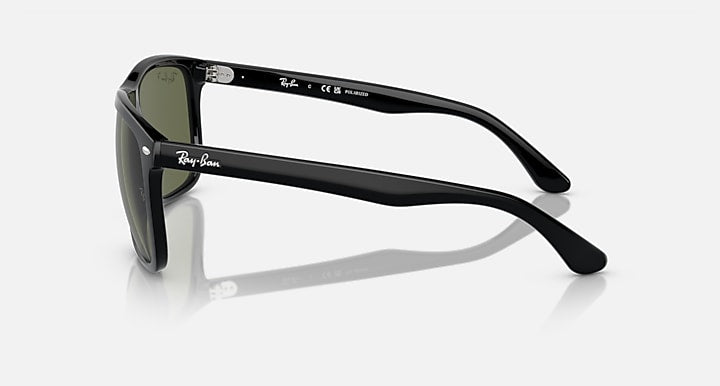 Ray-Ban BOYFRIEND TWO Black with Green Polarized Solid Color lenses - Lateral