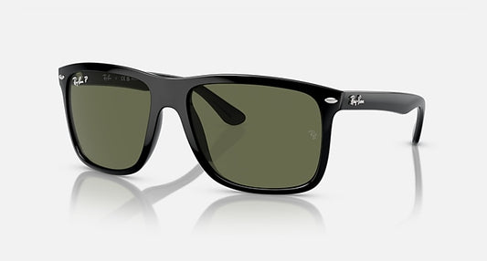 Ray-Ban BOYFRIEND TWO Black with Green Polarized Solid Color lenses - Quarter