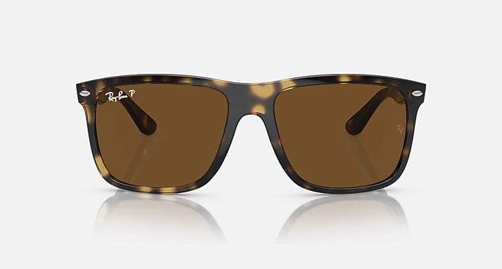 Ray-Ban BOYFRIEND TWO Havana with Brown Polarized Solid Color lenses - Front