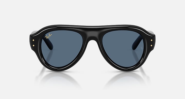 Ray-Ban AVIATOR PUFFER Black with Dark Blue Solid Color lenses - Front