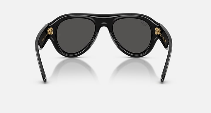Ray-Ban AVIATOR PUFFER Black with Ultra Black Solid Color lenses - Back