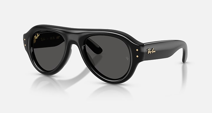 Ray-Ban AVIATOR PUFFER Black with Ultra Black Solid Color lenses - Quarter