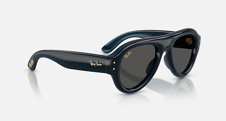 Ray-Ban AVIATOR PUFFER Transparent Dark Blue with Ultra Black Solid Color lenses - Alternative
