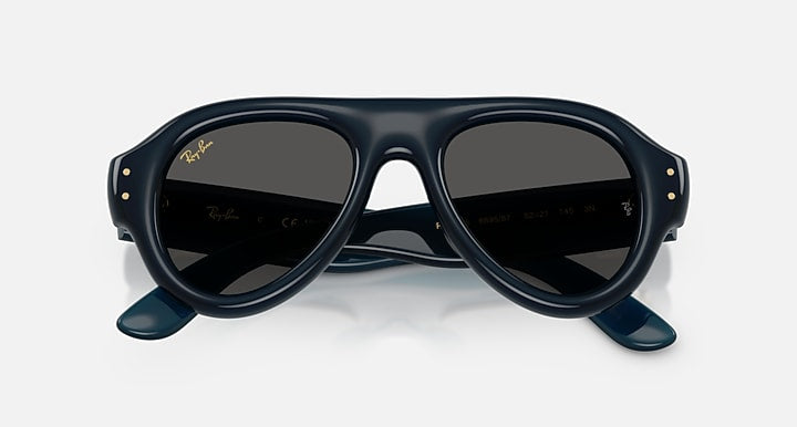 Ray-Ban AVIATOR PUFFER Transparent Dark Blue with Ultra Black Solid Color lenses - Closed Front