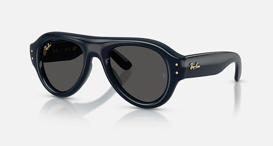 Ray-Ban AVIATOR PUFFER Transparent Dark Blue with Ultra Black Solid Color lenses - Quarter