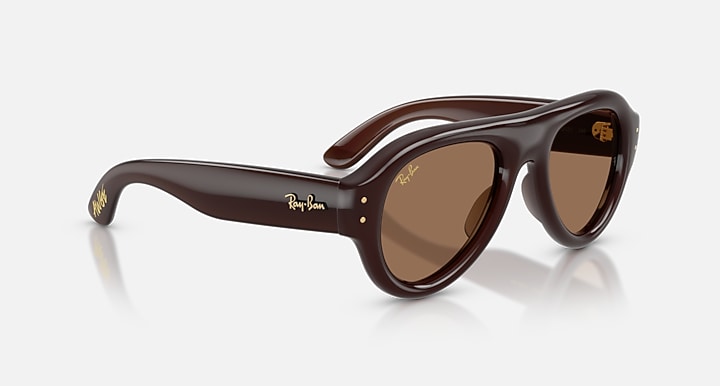 Ray-Ban AVIATOR PUFFER Transparent Dark Brown with Dark Brown Solid Color lenses - Alternative