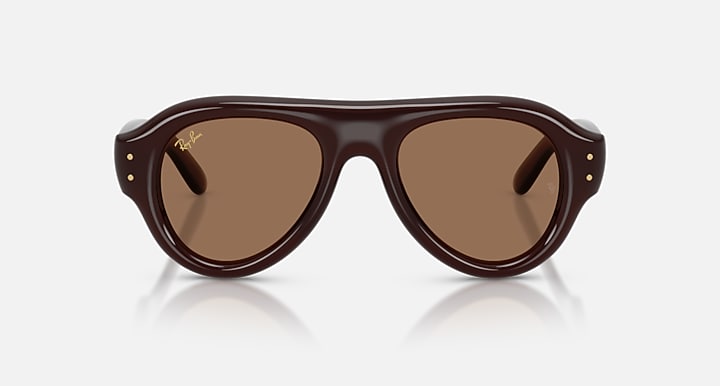 Ray-Ban AVIATOR PUFFER Transparent Dark Brown with Dark Brown Solid Color lenses - Front