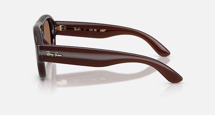 Ray-Ban AVIATOR PUFFER Transparent Dark Brown with Dark Brown Solid Color lenses - Lateral