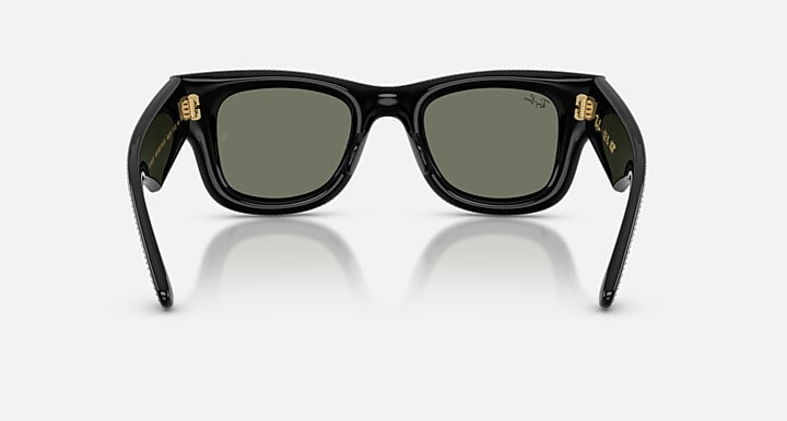 Ray-Ban WAYFARER PUFFER CRYSTAL PAVÈ EDITION Black with Green Mirror Silver Plan Mirror lenses - Back