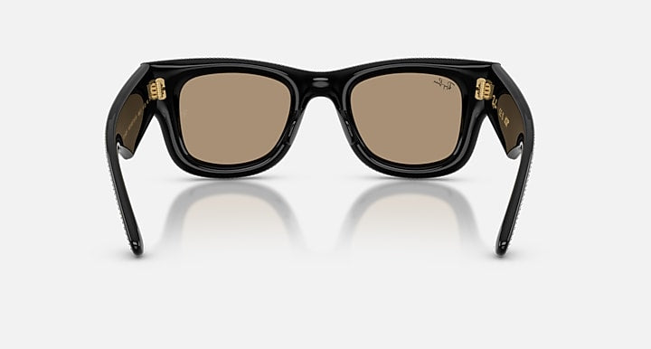 Ray-Ban WAYFARER PUFFER CRYSTAL PAVÈ EDITION Black with Dark Brown Mirror Rose Gold Mirror lenses - Back