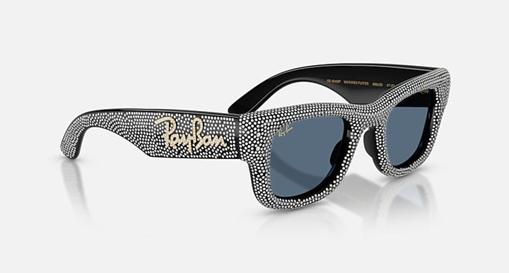 Ray-Ban WAYFARER PUFFER CRYSTAL PAVÈ EDITION Black with Dark Blue Solid Color lenses - Alternative
