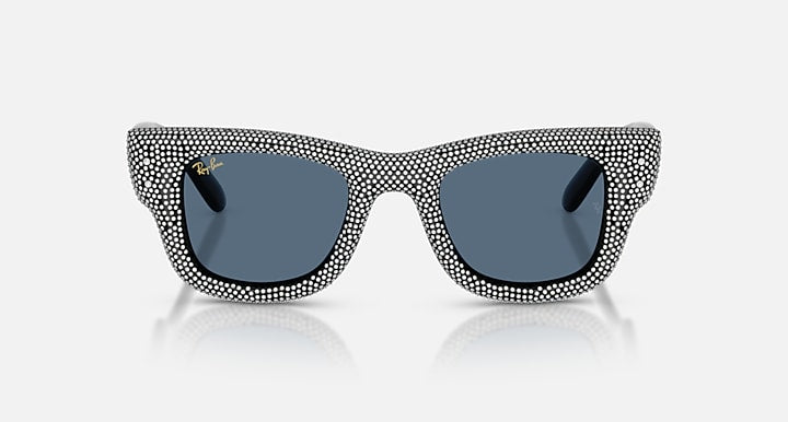 Ray-Ban WAYFARER PUFFER CRYSTAL PAVÈ EDITION Black with Dark Blue Solid Color lenses - Front
