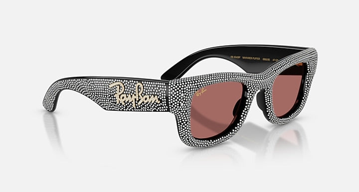 Ray-Ban WAYFARER PUFFER CRYSTAL PAVÈ EDITION Black with Dark Violet Solid Color lenses - Alternative