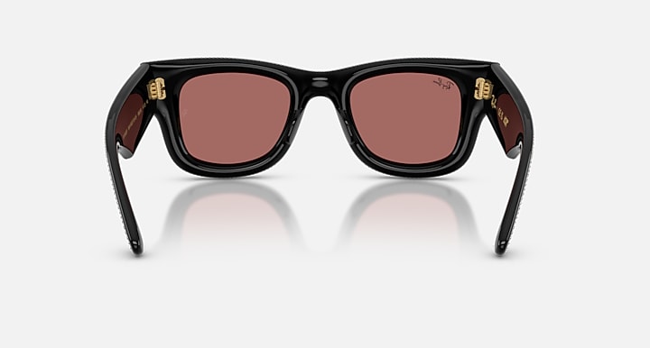 Ray-Ban WAYFARER PUFFER CRYSTAL PAVÈ EDITION Black with Dark Violet Solid Color lenses - Back