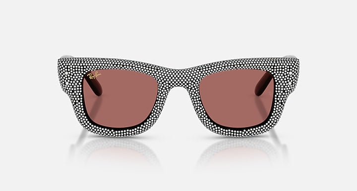 Ray-Ban WAYFARER PUFFER CRYSTAL PAVÈ EDITION Black with Dark Violet Solid Color lenses - Front