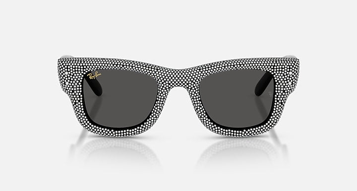 Ray-Ban WAYFARER PUFFER CRYSTAL PAVÈ EDITION Black & Strass Pave with Ultra Black Solid Color lenses - Front