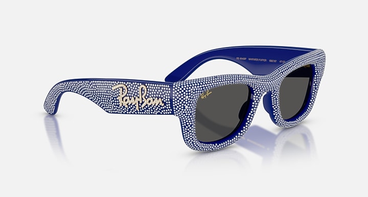 Ray-Ban WAYFARER PUFFER CRYSTAL PAVÈ EDITION Blue & Strass Pave with Ultra Black Solid Color lenses - Alternative