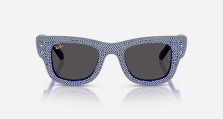 Ray-Ban WAYFARER PUFFER CRYSTAL PAVÈ EDITION Blue & Strass Pave with Ultra Black Solid Color lenses - Front