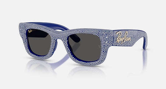 Ray-Ban WAYFARER PUFFER CRYSTAL PAVÈ EDITION Blue & Strass Pave with Ultra Black Solid Color lenses - Quarter