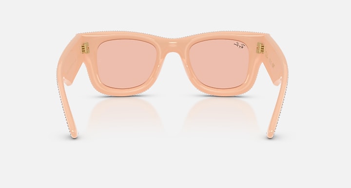Ray-Ban WAYFARER PUFFER CRYSTAL PAVÈ EDITION Solid Nude with Dark Pink Solid Color lenses - Back