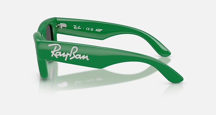 Ray-Ban WAYFARER PUFFER CRYSTAL EDITION Green & Strass with Ultra Black Solid Color lenses - Lateral