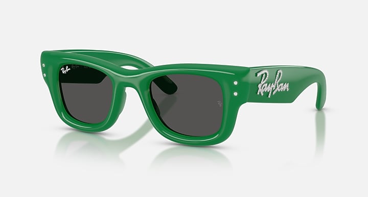 Ray-Ban WAYFARER PUFFER CRYSTAL EDITION Green & Strass with Ultra Black Solid Color lenses - Quarter